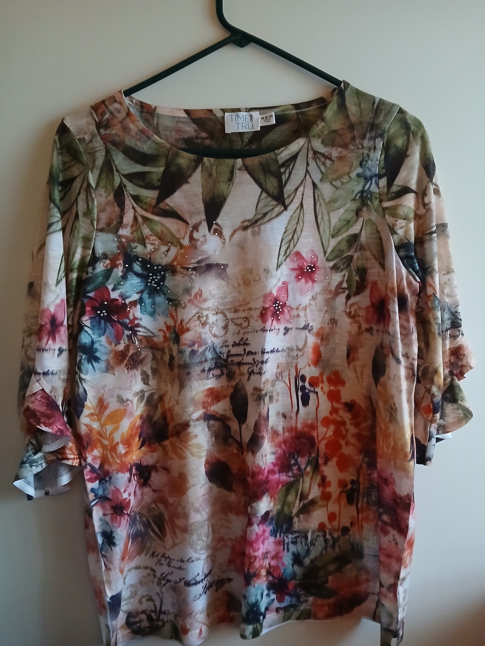 Tunic Ruffled Floral Blouse Medium